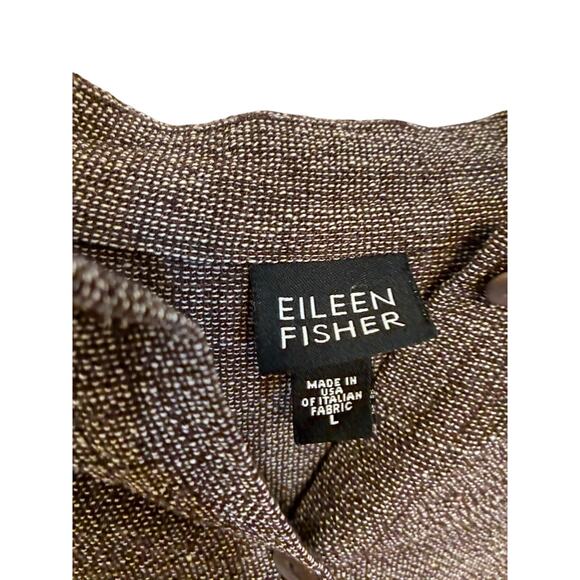 Eileen Fisher Linen Chocolate Minimalist Organic 2 Piece Midi Set Boxy Lagenlook - Picture 5 of 7